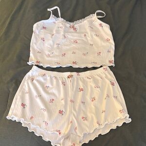 Floral White Sleepwear Set